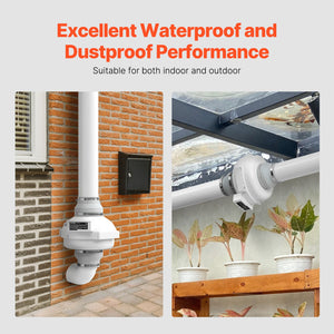 Radon Mitigation Fan | 4–4.5" Quiet 380CFM Inline Duct Waterproof System