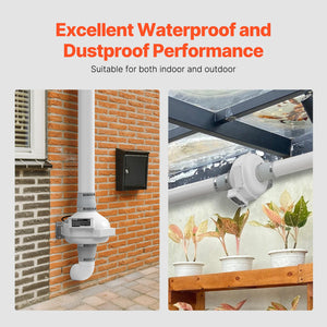 Radon Mitigation Fan Kit | 4" to 3.5" Inline Duct Fan | Quiet 260 CFM Airflow