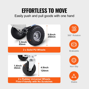 Aluminium Hand Truck 2-in-1 | 363kg Capacity Convertible Folding Trolley | Heavy Duty Utility Cart with Rubber Wheels