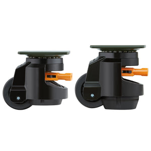 Leveling Casters Set of 4 | 1000kg Load Capacity | 63.5mm Wheels | Adjustable Swivel with Feet