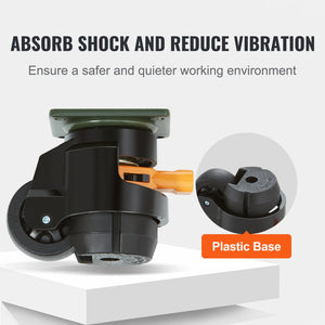 Leveling Casters 4 Pack | 500kg Load | Adjustable Swivel with Feet