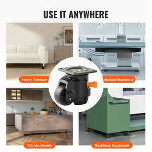 Leveling Casters 4 Pack | 500kg Load | Adjustable Swivel with Feet