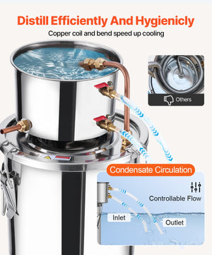 Moonshine Still | 3 Gal Stainless Steel Water & Alcohol Distiller Kit