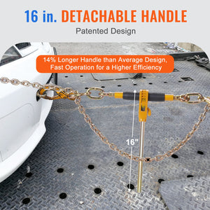Ratchet Chain Binder Set | 5/16"–3/8" Load Binders | 7100lb Capacity with G80 Chains | 4-Pack