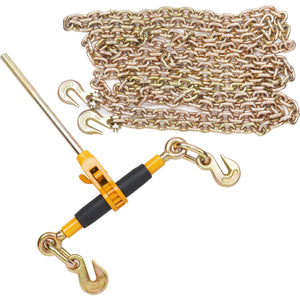 Ratchet Chain Binder Set | 5/16"–3/8" Load Binders | 7100lb Capacity with G80 Chains | 4-Pack