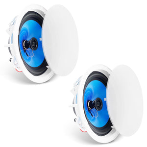 In-Ceiling Speakers 2 Pack | 8" Flush Mount | 50W 89dB Sensitivity | For Home & Outdoor Covered Areas