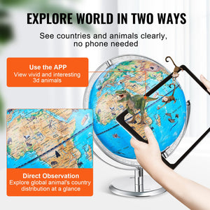 Educational AR Globe | 254mm Interactive World Globe with LED Light & Mobile App