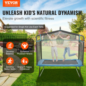 Kids Trampoline | 6ft Toddler Mini Trampoline with Net, Hammock & Gym Bar | Indoor/Outdoor Birthday Gift for Kids 3+