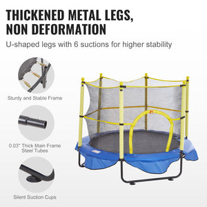 Kids Trampoline | 5ft with Safety Net, Basketball Hoop & Ocean Balls | Indoor/Outdoor Mini Bouncer