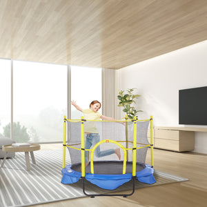 Kids Trampoline | 5ft with Safety Net, Basketball Hoop & Ocean Balls | Indoor/Outdoor Mini Bouncer