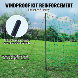 Electric Fence Netting 1.06x49.98m | PE Mesh with Double-Spiked Stakes & Posts | For Goats, Sheep, Dogs & Farm Use