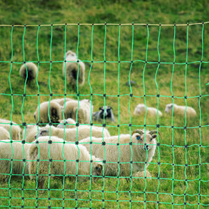 Electric Fence Netting 1.06x49.98m | PE Mesh with Double-Spiked Stakes & Posts | For Goats, Sheep, Dogs & Farm Use