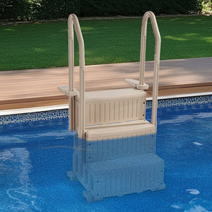 Pool Ladder | 3-Step Taupe Robust Design | Dual Handrails for 91–122cm Pools