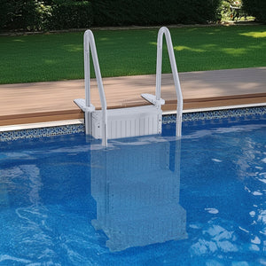 Pool Ladder | 4-Step Grey Robust Design | Dual Handrails for 122–137cm Pools