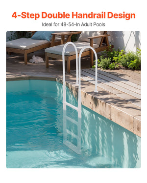 Pool Ladder | 4-Step Double Handrails for 122–137cm Deck Pools