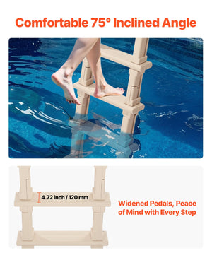 Pool Ladder | 5-Step Inclined with Dual Handrails for 122–137cm Pools