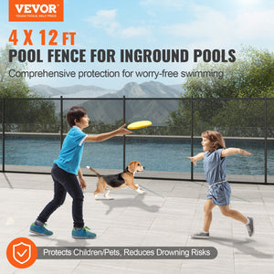 Pool Safety Fence 4'x12' | Removable Child & Pet Barrier with DIY Installation