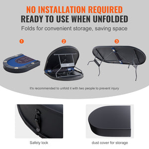 Foldable Poker Table 183cm | 8 Player Texas Hold’em & Blackjack Table | Padded Rails, Cup Holders & Folding Legs | Blue