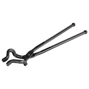 Blacksmith Tongs | 463mm Z V-Bit Carbon Steel Forge Tongs | For Knife Blades & Circular Forgings