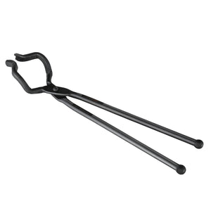 Blacksmith Tongs | 463mm Z V-Bit Carbon Steel Forge Tongs | For Knife Blades & Circular Forgings