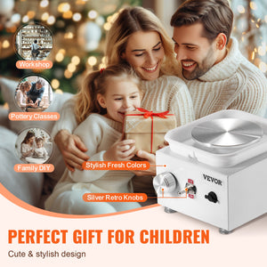 Mini Pottery Wheel | 0–320RPM Electric Ceramic Machine | White