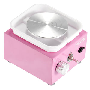 Mini Pottery Wheel | Electric Ceramic Wheel Machine | 0–320RPM | Pink