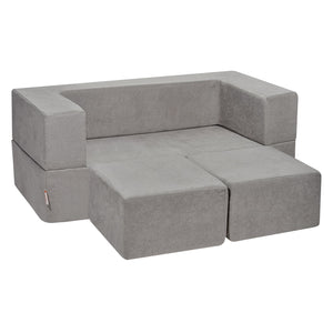 Modular Kids Play Couch | 4-Piece Sectional Sofa | Dark Grey