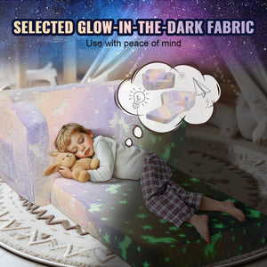 Foldable Baby Chair | 2-in-1 Lounger Sofa | Glow-in-the-Dark Kids Seat