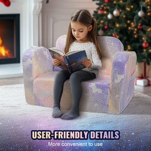 Foldable Baby Chair | 2-in-1 Lounger Sofa | Glow-in-the-Dark Kids Seat