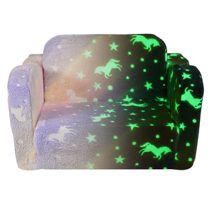 Foldable Baby Chair | 2-in-1 Lounger Sofa | Glow-in-the-Dark Kids Seat