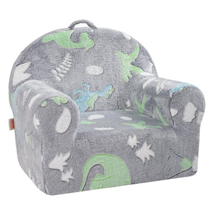 Toddler Plush Chair | Glow-in-the-Dark Baby Seat | Grey Playroom Furniture