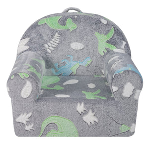 Toddler Plush Chair | Glow-in-the-Dark Baby Seat | Grey Playroom Furniture
