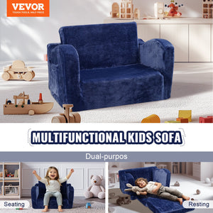Baby Chair Sofa | Foldable 2-in-1 Lounger | Comfy Blue Design