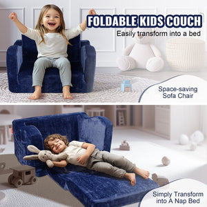 Baby Chair Sofa | Foldable 2-in-1 Lounger | Comfy Blue Design
