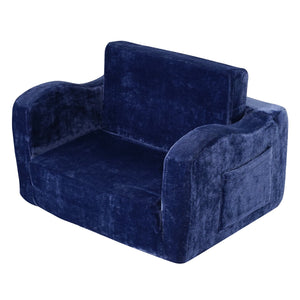 Baby Chair Sofa | Foldable 2-in-1 Lounger | Comfy Blue Design