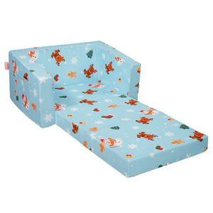 Baby Chair Sofa | Foldable 2-in-1 Lounger | Cartoon Pink Design