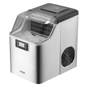 Countertop Ice Maker | 45lbs/24H Portable Self-Cleaning Machine with Scoop & Basket