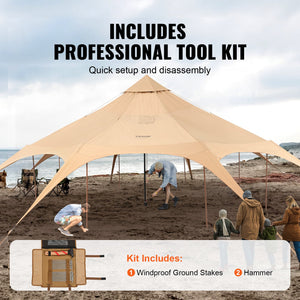 Bell Tent | 5m (16.4ft) Canvas 4-Season Camping Tent with Stove Jack