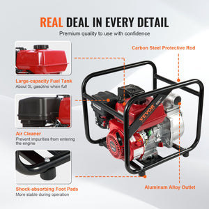 Gas Engine Water Pump | 50mm 7HP 4-Stroke Transfer Pump