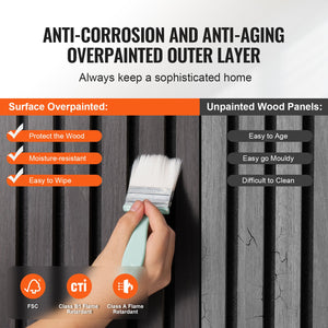 Wood Slat Acoustic Panels | 23.6"x47.2" Modern Wall Cladding | Black Oak Finish