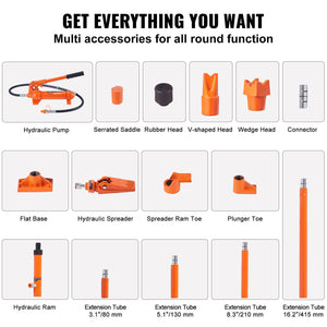 Porta Power Hydraulic Jack 4 Ton | 1.2m Oil Hose | Auto Body Frame Repair Kit with Storage Case | 8800lbs Capacity