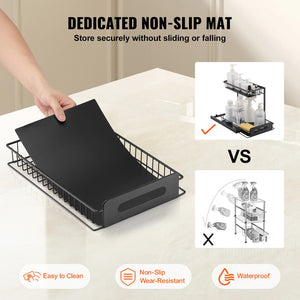 Pull-Out Cabinet Basket | 2-Tier Wire Under Sink Organizer | 2PCS