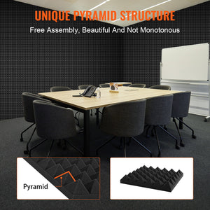 Acoustic Foam Panels | 24-Pack 12x12x2" for Studio Wall & Ceiling