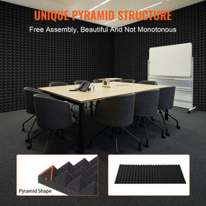Acoustic Foam Panels 4 Pack | 48" x 24" x 2" | For Soundproofing Walls & Ceilings