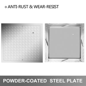 Recessed Manhole Cover 11.8"x11.8" | Galvanized Steel Square Cover & Frame | Sealed Design