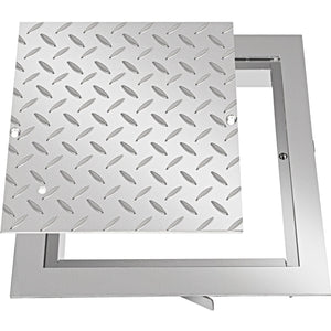 Recessed Manhole Cover 11.8"x11.8" | Galvanized Steel Square Cover & Frame | Sealed Design