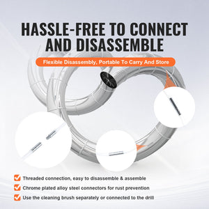 Dryer Vent Cleaner Kit 9.1m 22 Piece | Flexible Nylon Rods with 3 Lint Brushes & Clamps