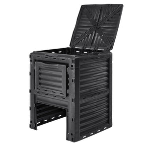 Garden Compost Bin 300L | Outdoor Composting Bin with Top Lid & Bottom Door