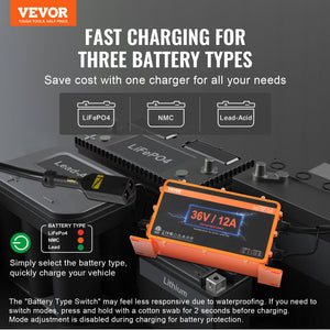 Golf Cart Charger | 12A Smart Battery Charger for EZGO | IP67