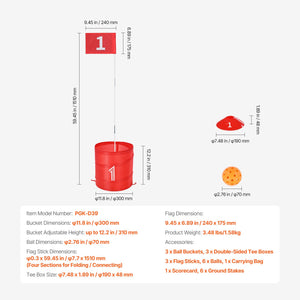 Backyard Golf Game | 3 Hole Portable Bucket Golf Chipping Game | For Kids & Adults | Indoor & Outdoor Play